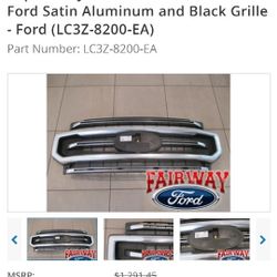 Super Duty F-250 F-350 OEM Genuine Ford Satin Aluminum and Black Grille - Ford

