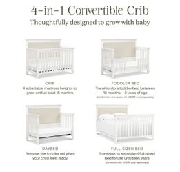 Wooden Convertible Crib w/ Mattress