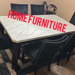 Furniture Table With Six Chair