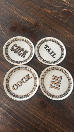Vintage Jonathan Adler “Cock & Tail” Coasters – Set of 4 – $25 OBO