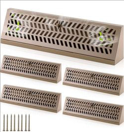 Blulu 4-Pack 18-Inch Baseboard Register Vent Covers – Brown – New