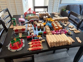 Huge Genuine BRIO (mostly) Wooden Railway Collection – 200+ Pieces, Bridges, Trains, Track & Accessories