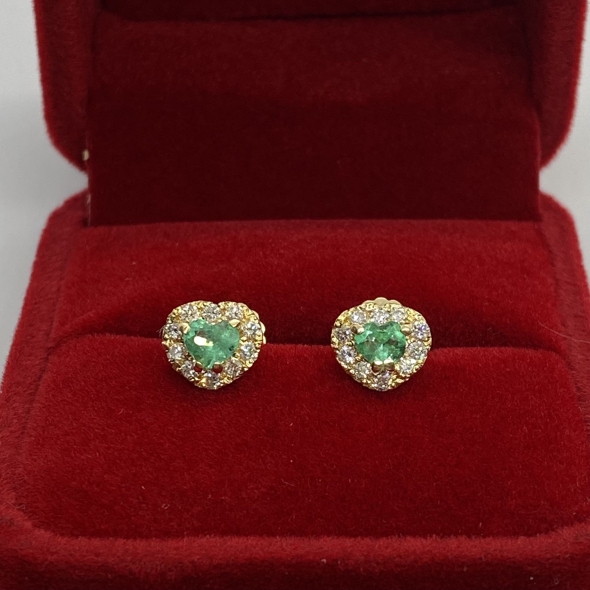 18k Gold Colombian Muzo Emerald & Diamond Earrings