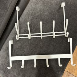 White Overdoor Hangers for Closet, Bathroom, Extra Storage & Organization
