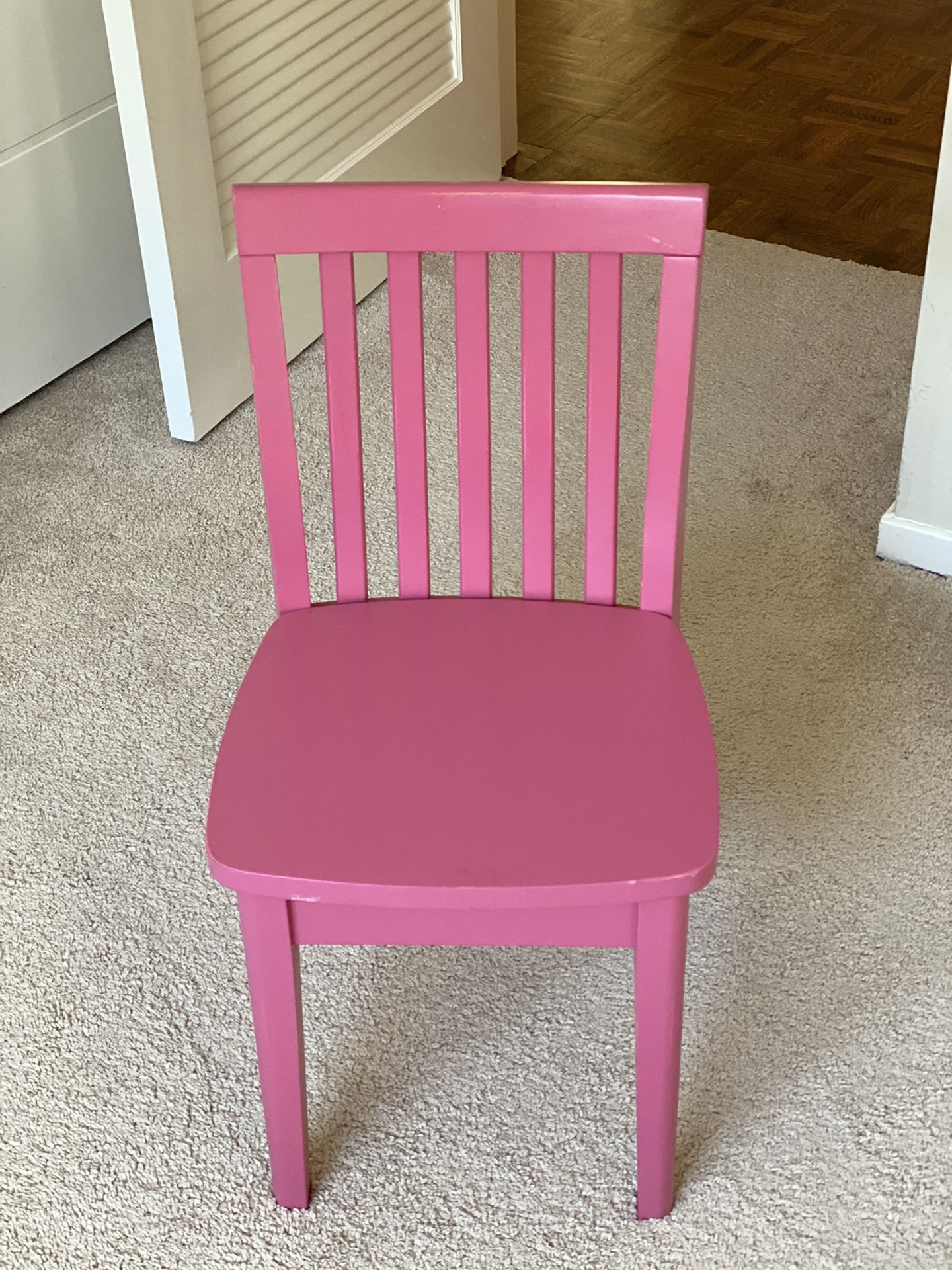 4 pink potterybarn kids chairs