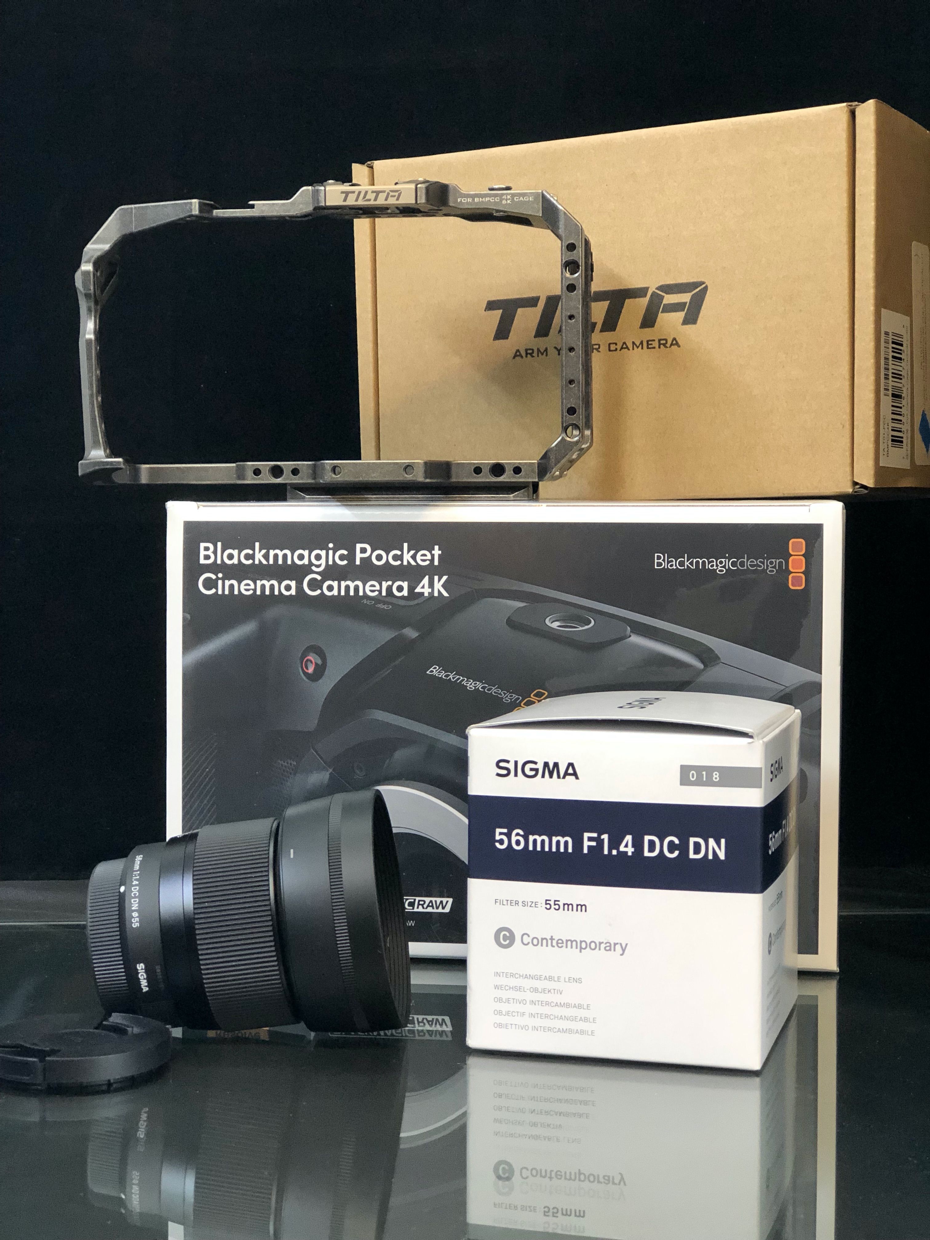 Blackmagic Design Pocket Cinema Camera 4K with Sigma 56mm DC