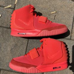 Yeezy Red Octobers (used But Still In Decent Condition)