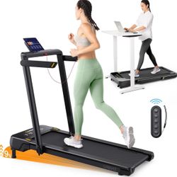 UREVO Smart Treadmill with 9% Incline, 3-in-1 Walking Pad Treadmill for Home & Office, Runner-Focused Design, Auto Incline, Dual Display, Plug & Play
