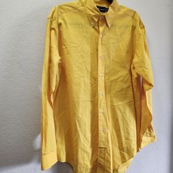 Ralph Lauren Men Long Sleeve Bright Gold Classic Fit Medium 100% Cotton