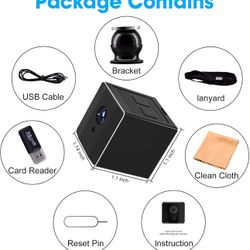 Wireless Mini Camera HD 1080P Portable Small Nanny Cam with Night Vision,Body Cam Surveillance Cameras for Home Security Indoor/Outdoor No WiFi Need/N