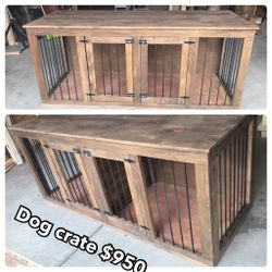 Wood dog crates.