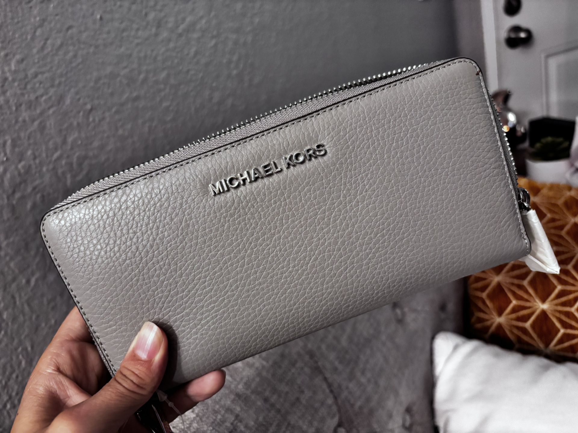 Gray Michael Kors Leather Wallet