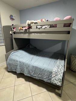 Grey Bunkbed with full bottom & top twin