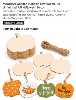 Wooden Pumpkin Craft Kit 30 Pcs