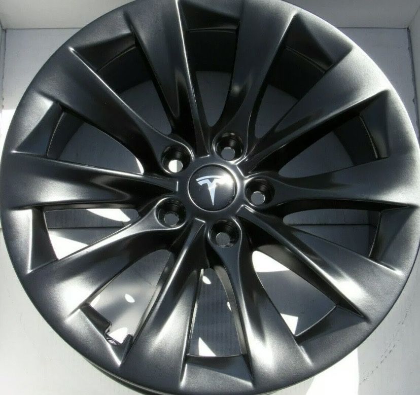 19” Tesla Model S Slipstream Satin Black Powder Coat Exchange 