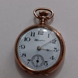 Vintage watch.  Very old Hampden pocket watch.  Runs. Great shape!
