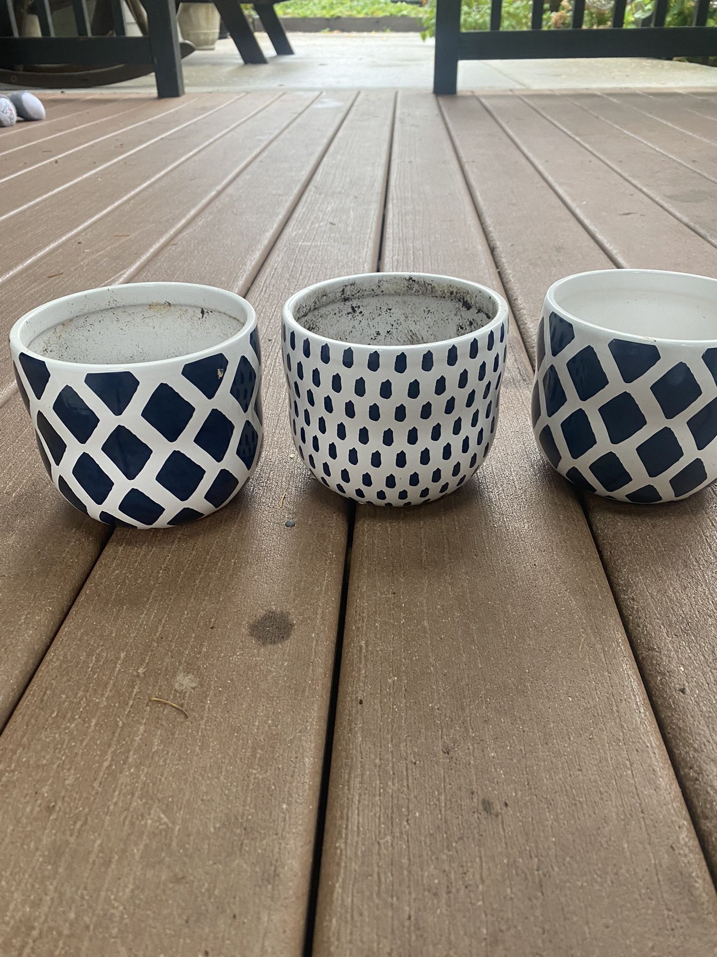 3 Matching Plant Pots