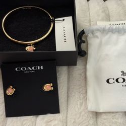 Coach Bangle and Earrings 