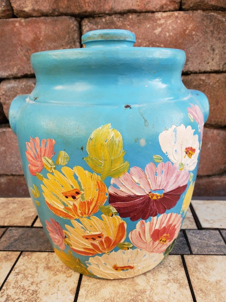 Cookie Jar/ Stoneware/ Vintage Pottery