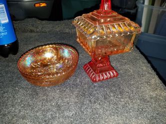Very old carnival glass candy dishes