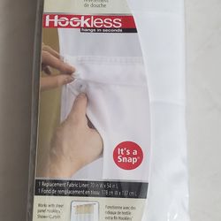 Hookless It's a Snap 70-Inch x 54-Inch Fabric Shower Curtain Liner in White OBO