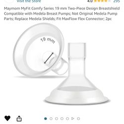 Maymom MyFit Comfy Series 19 mm Two-Piece Design Breastshield Compatible with Medela Breast Pumps; Not Original Medela Pump Parts; Replace Medela Shie