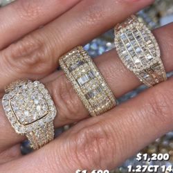 14K 1.27CT Natural Diamonds Yellow Gold Ring 