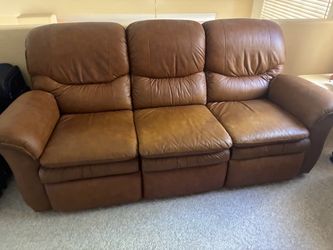 La-Z-Boy Brown Leather Reclining Sofa 3-Seat