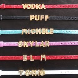 Silver or gold name /phrase custom bracelets