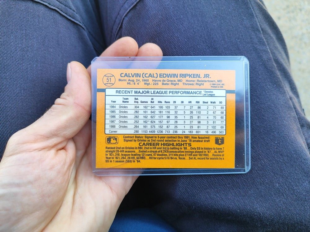 1989 Donruss Cal Ripken - Ultra Rare Multiple Errors