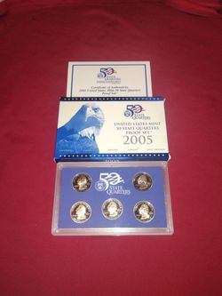 New Boxed US Mint 50 State 5 Quarters Coins Proof Set 2005