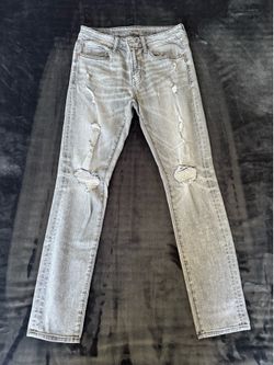Gray ripped jeans