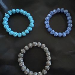 Beaded Stretch Bracelet with Rhinestone Detail 