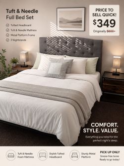 Tuft & Needle Queen Mattress + Bedding Set – $210