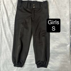 Girls Small Rip It Black Softball Pants 