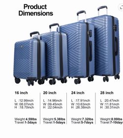 4 piece Suitcase travel luggage