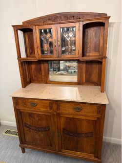 Antique Portuguese marble top buffet