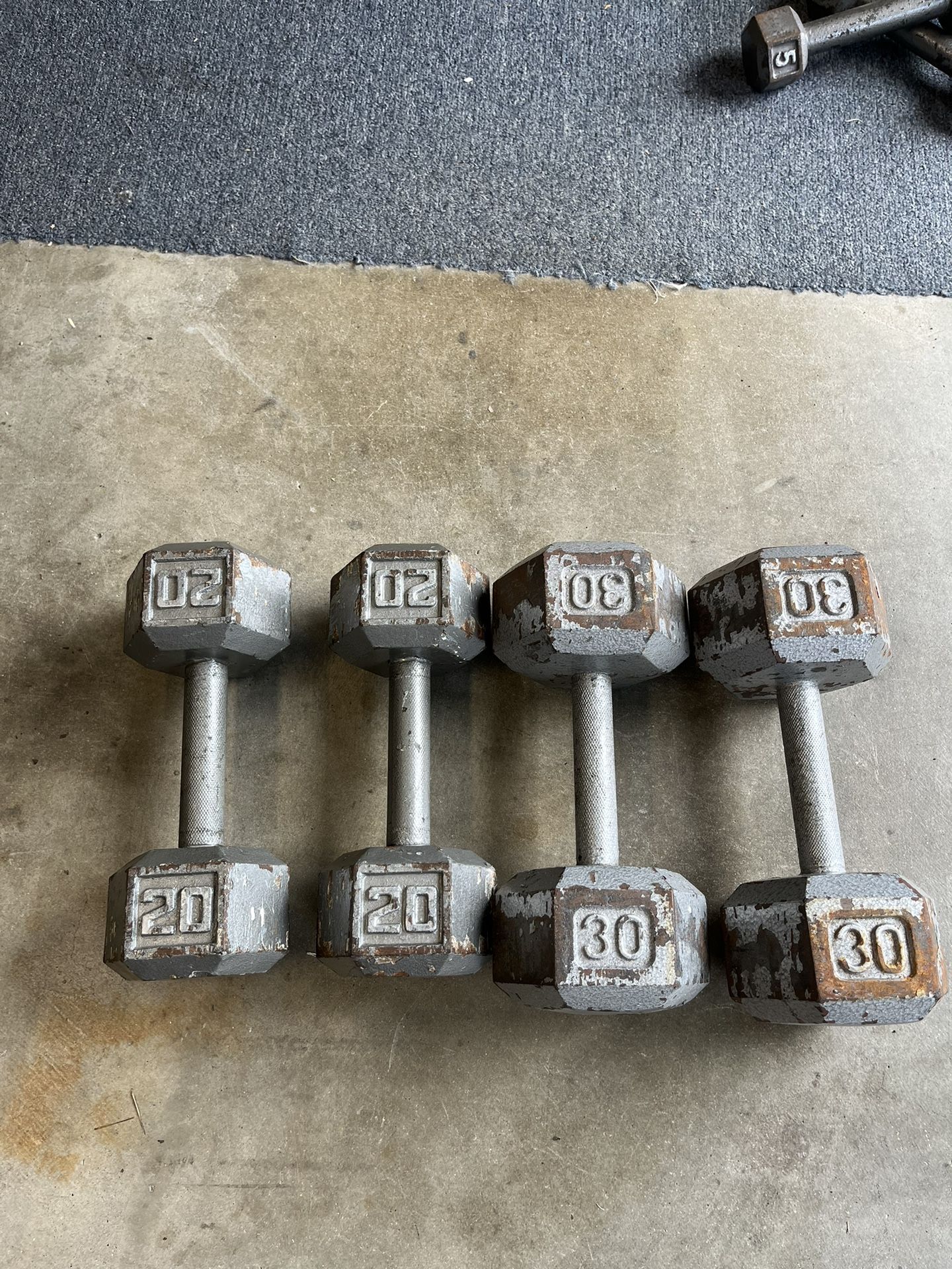 20 and 30 lb dumbbells