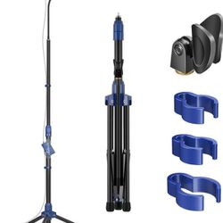 Fully Foldable Mic Stand with 360° Gooseneck Arm, Anti-Tip Heavy Duty Collapsible Mic Stand, Microphone Stand with Sturdy Tripod & Boom Arm for singin