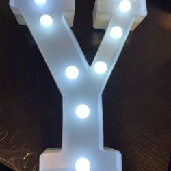 Marquee Letter Y White Light Decor