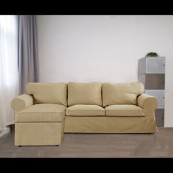 Black L Shaped Sectional Cover for Ektorp 3 Seat with Chaise Lounge, Custom made to fit Ektorp (IKEA Brand), Ektorp Replacement Sofa Cover, Slipcover