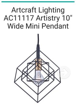 Artcraft Lighting AC11117 Artistry 10"W Mini Pendant - Matte Black / Harvest