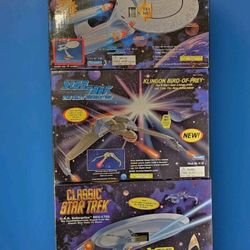 Lot Of 3 Playmates Star Trek Starships From 1995! All Brand New In Boxes!