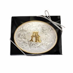 Montana Silversmiths Classic Western Two-Tone Initial "A" Belt Buckle MSRP $130