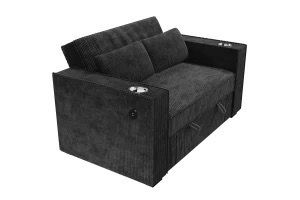 Black corduroy sleeper sofa