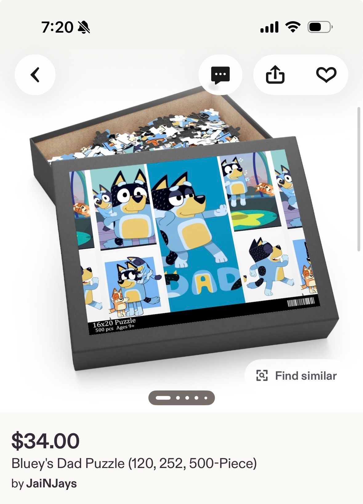 500 Piece Bluey Dad Puzzle