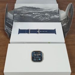 Apple Watch Ultra 2 49mm Titanium Case w/ Ocean Band - Blue (MREG3LL/A)