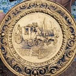 22” Large Vintage Brass Plate 