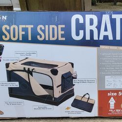 Precision Tan/Navy Soft Side Pet Crate. 