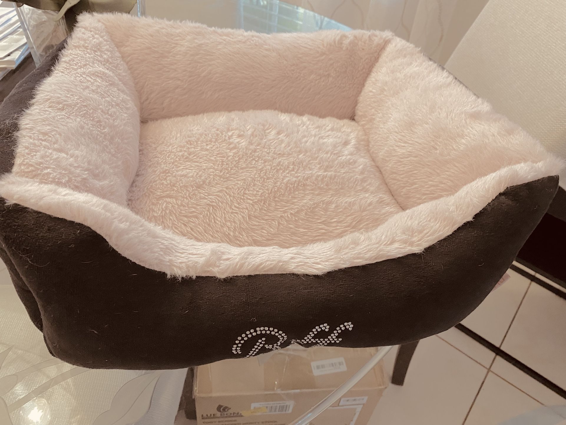 Paris Hilton BFF Logo Rhinestones Pet Bed